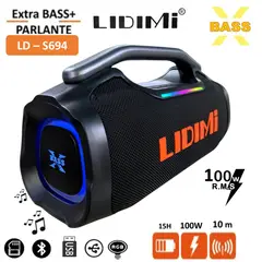 LIDIMI - Parlante Bluetooth Lidimi Super 100W LD-S694 USB LED RGB