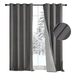 GENERICO - Cortina 100% Blackout Engomada Térmica – Set 2 Paños 140x220 - Negro