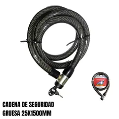 GENERICO - CADENA DE SEGURIDAD 25X1500MM MOTO-CICLISMO