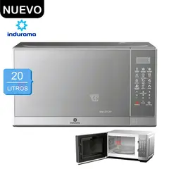 INDURAMA - Horno Microondas Indurama MWI-20TCRP 20 Litros Gris Espejado