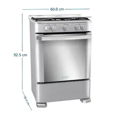 Mabe - Cocina de pie 4 Hornillas a Gas Inoxidable Mabe CMP6030FX1