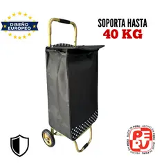 IMSARACKS - Carrito de mercado plegable -Euro Coche PRO con Bolso y rueda con rodaje