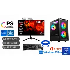 INTEL - PC Completa Intel Core i7 9na 16GB Ram 512GB SSD+ 128GB USB + Monitor 238.