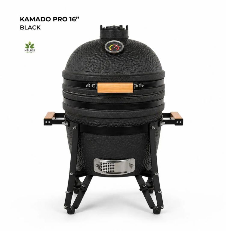 Kamado Pro 16″ Parrilla color Negro con Soporte & Funda
