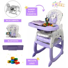 GENERICO - Silla Carpeta De Comer 3 en 1 CON BLUETOOTH