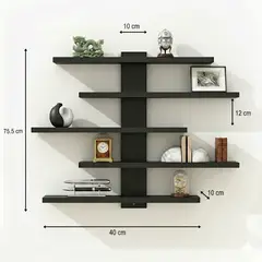 GENERICO - Repisa Organizadora Decorativa 5 Niveles - Melamina 18mm Negro