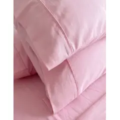 GENERICO - Juego de Sábanas Rosado 200 Hilos Algodón Pima - Fabitex