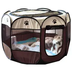 GENERICO - CORRAL Plegable S para Mascotas Marrón