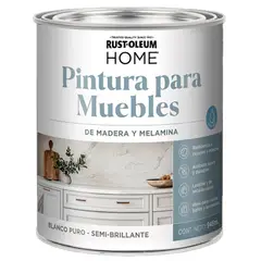 RUST OLEUM - PINTURA PARA MUEBLES BLANCO PURO SEMI BRILLANTE BASE AGUA 946 ML