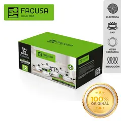 FACUSA - FACUSA - JUEGO DE OLLAS  DE ACERO INOXIDABLE X12PZAS + TETERA DE 2.3 LITROS