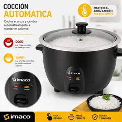 Imaco - Olla Arrocera Imaco RC15N 1.5L 500W  Cocina Automática + Función Mantener Caliente  Incluye Taza y Cuchara