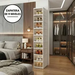GENERICO - Zapatera Plegable 9 Niveles Premium -  Color Blanco