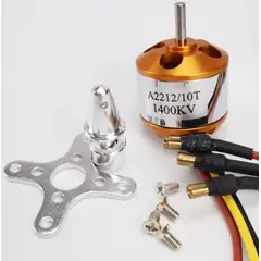 GENERICO - Motor Brushless  A2212 1400KV 10T para Drone y Avión RC + Accesorios