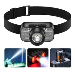 OEM - Linterna de Cabeza Recargable con Zoom Sensor Manos Libres y Alcance 250 m