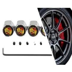 GENERICO - Tapas de pitón neumático PORSCHE  Set x4 con Llave