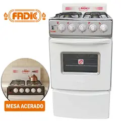 FADIC - Cocina con respaldar y Horno 20 Sami 4H Blanco