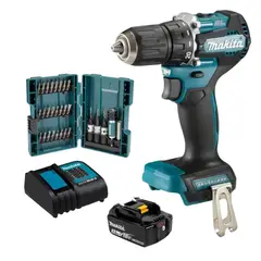 MAKITA - Taladro percutor 18V + bateria 3ah + 29 accesorios Makita