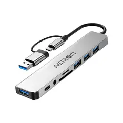 ASTROM - ADAPTADOR HUB USB 8 EN 1 ASTROM MH2381