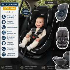 EBABY - Silla de auto para Bebé Giratorio 360º Ellis Negro