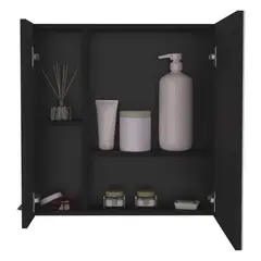 FMFURNITURE - Botiquin 2 Puertas Con Espejo - Fm-002N - Negro