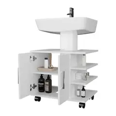 FMFURNITURE - Mueble Baño Piso Lavamanos 2 Puertas Fm-009B - Blanco