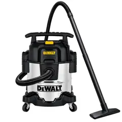 DEWALT - ASPIRADORA PARA SOLIDOS Y LIQUIDO 20 LITROS ACERO INOXIDABLE CON TOMA PARA HERAMIENTAS ELECTRICAS