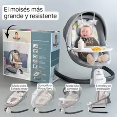 TECNOBABY CON MATEO - Mecedora Automática Gran Moisés 80x50cm