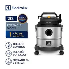 Electrolux - Aspiradora Agua y Polvo Electrolux 1800W 20L con ThermoControl y Función Soplado Inox GT20I