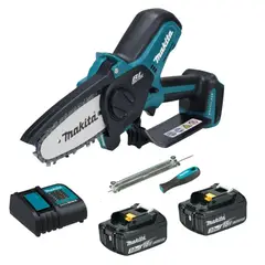 MAKITA - Motosierra 4" 18V LXT + 2 baterias 3ah + cargador Makita
