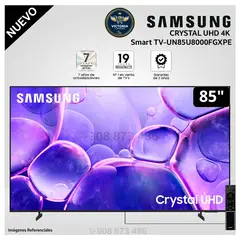 SAMSUNG - Televisor Samsung 85 Crystal UHD 4K Smart TV UN85U8000F - Modelo NUEVO