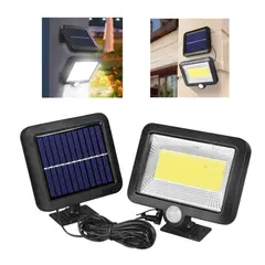 SEISA - Lampara Reflector Luz LED para Exteriores Panel Solar con Cable