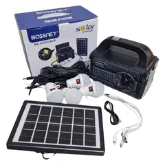 OEM - Batería y Panel de Energía Solar Portátil con 4 Focos LED BS-3533BLS