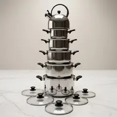 FACUSA - Juego de Ollas con Tetera Acero Inoxidable Facusa