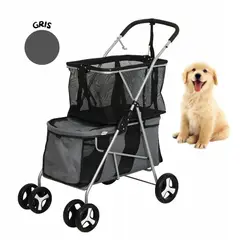 GENERICO - Coche DOS NIVELES Multiuso para Mascotas 25kl