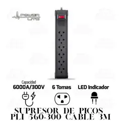 POWER LITE - Supresor De Picos PLI560-300 ANTIFLAME 6SMIXTA 3M 18AWG POWER LITE