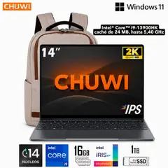 CHUWI - NOTEBOOK COREBOOK X CHUWI 14.0 2K INTEL CORE I9-13900HK 16GB 1TB WINDOWS 11 - GRIS + MOCHILA TEROS TE-ACS9012