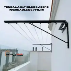 NACIONAL - Tendedero plegable 7 filas negro Acero Inoxidable,