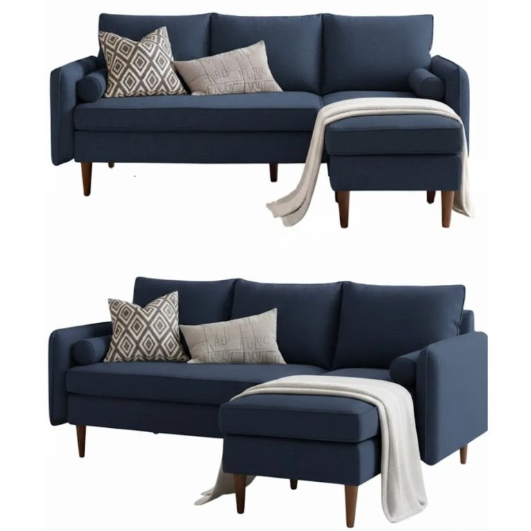 Seccional Kusi Derecho Vintage de 2 cuerpos y 1 sofa largo