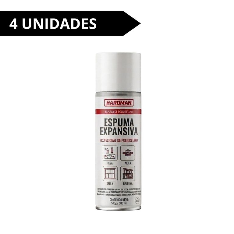 Pack X4 Espuma Expansiva Hardman De 500 ml