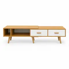 GENERICO - Set Mesa De Soporte De Tv Expandible Estilo Rustico 120-198Cm