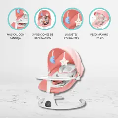 IDEAL BABY & KIDS - Silla Mecedora Eléctrica para Bebé «LUNA» Pink