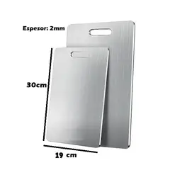GENERICO - Tabla de picar en acero inoxidable 30x19cm espesor 2mm- REGALO MAMÁ