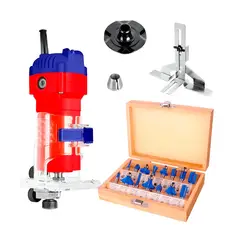 EMTOP - RUTEADORA FRESADORA 600W EMTOP + SET FRESAS X15 CARPINTERIA