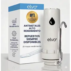 ELVO - Purificador de Agua Sobre Mesada elvo PureCore - Agua Alcalina Mineralizada - Filtracion Avanzada