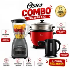 OSTER - Combo Olla Arrocera Oster  2.2 + Licuadora 6 velocidades + hervidor 1.7l oster
