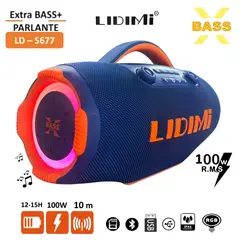 LIDIMI - Parlante Portátil Lidimi LD-S677 Extra Bass 100W Bluetooth USB
