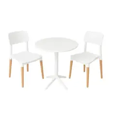 SIMET - Pack  de Comedor / Mesa TURIN BLANCO + 2 sillas VERONA BLANCO