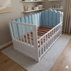 GENERICO - CAMA CUNA PLAZA Y MEDIA PARA BEBE CELESTE