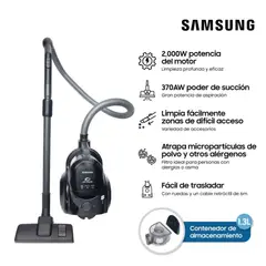 SAMSUNG - Aspiradora de Arrastre Ciclónica SAMSUNG VCC4580V3KXZS 2000W Negro