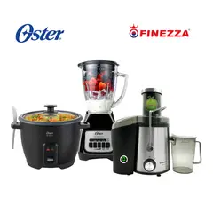 OSTER - Tri Combo Extractor 1.1 L + Licuadora BLSTKAG + Olla Arrocera